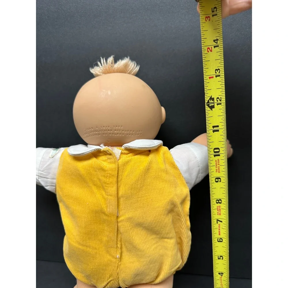 Cabbage Patch Kids Doll Yellow Corduroy Romper Elephant Blue Eyes 1985 Coleco